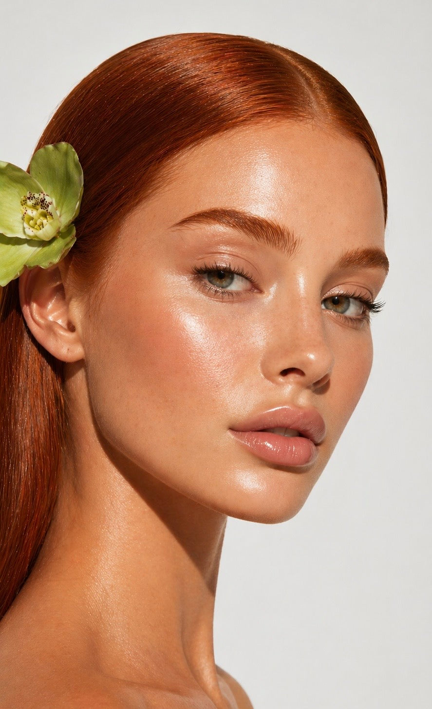 visage lumineux avec peau lisse et éclatante illustrant les effets du niacinamide sur le teint, les pores et la qualité de peau