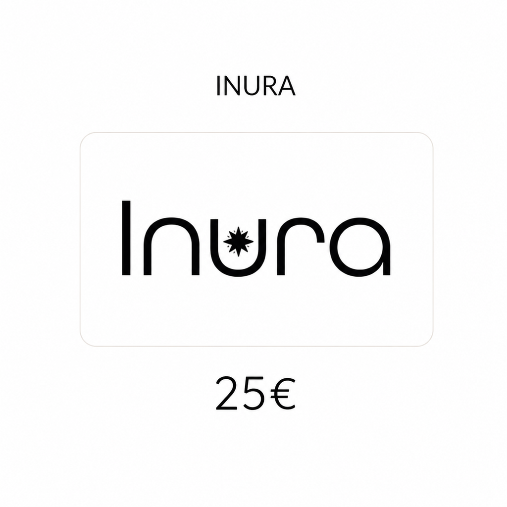 Carte cadeau Inura d’une valeur de 25 €, à offrir pour choisir des soins visage, corps et cheveux.