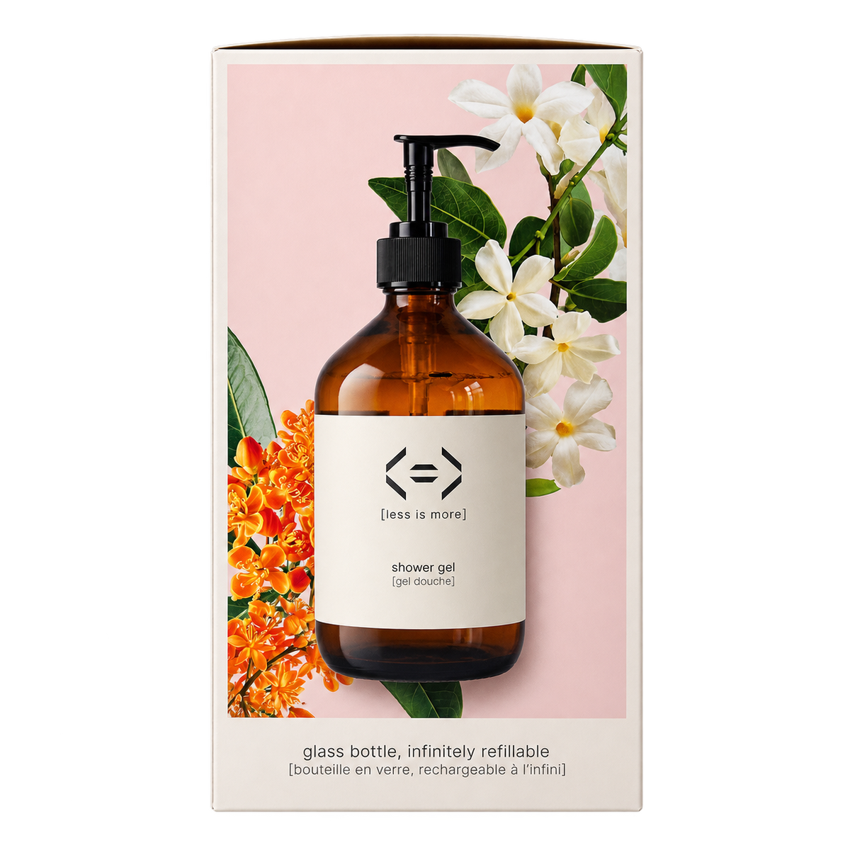 Coffret Prestige Less is More gel douche Osmanthus et Jasmin 500 ml