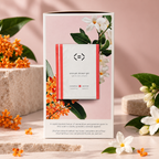 Coffret Prestige Less is More gel douche Osmanthus et Jasmin 500 ml dans un décor floral minimaliste