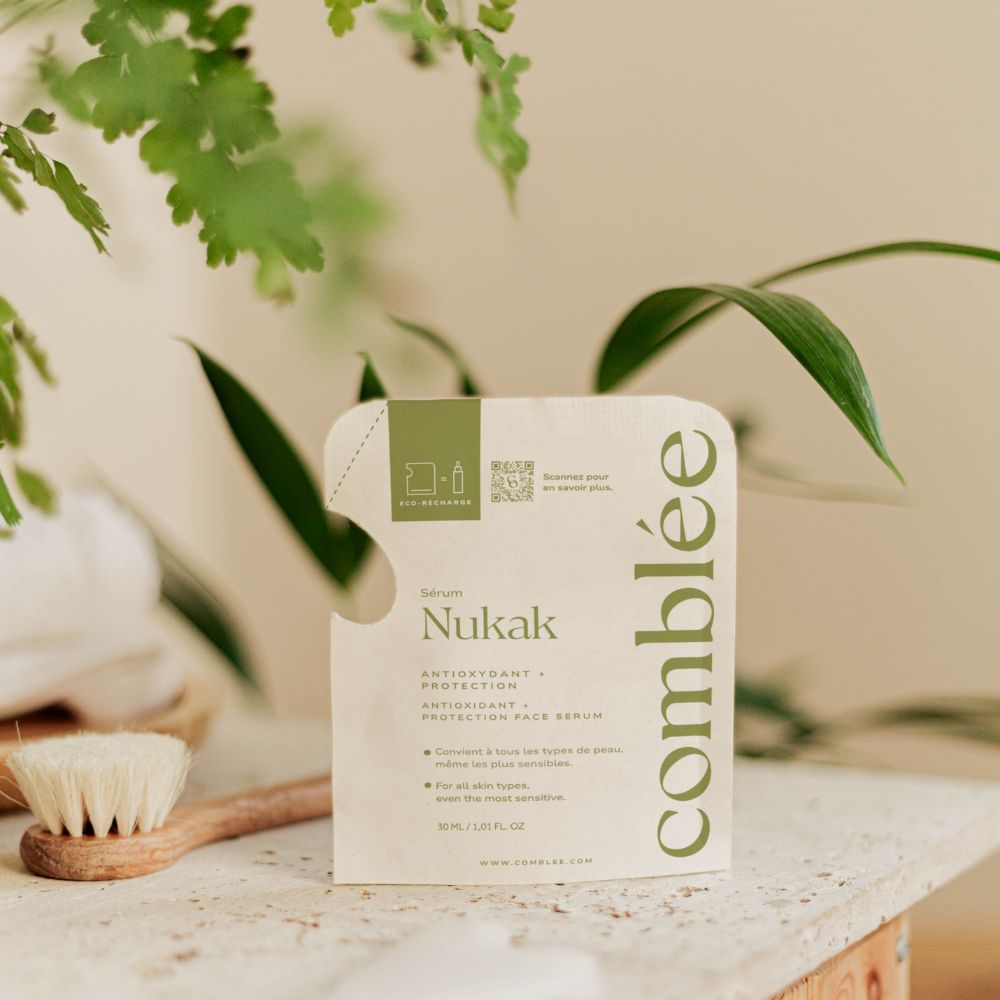 Recharge du sérum Nukak Comblée, soin visage antioxydant au rocou, maracuja et physalis pour protéger et raviver l’éclat.