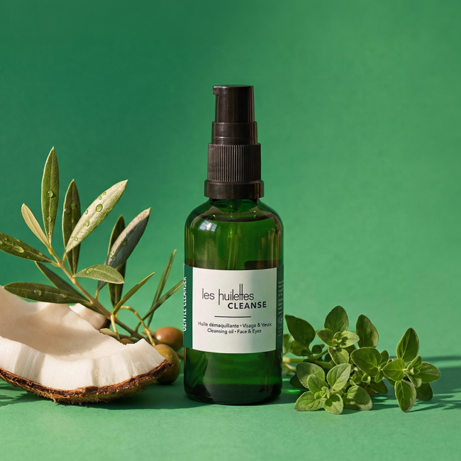 Nettoyant démaquillant Cleanse Les Huilettes, huile visage douce pour nettoyer la peau sans la dessécher.