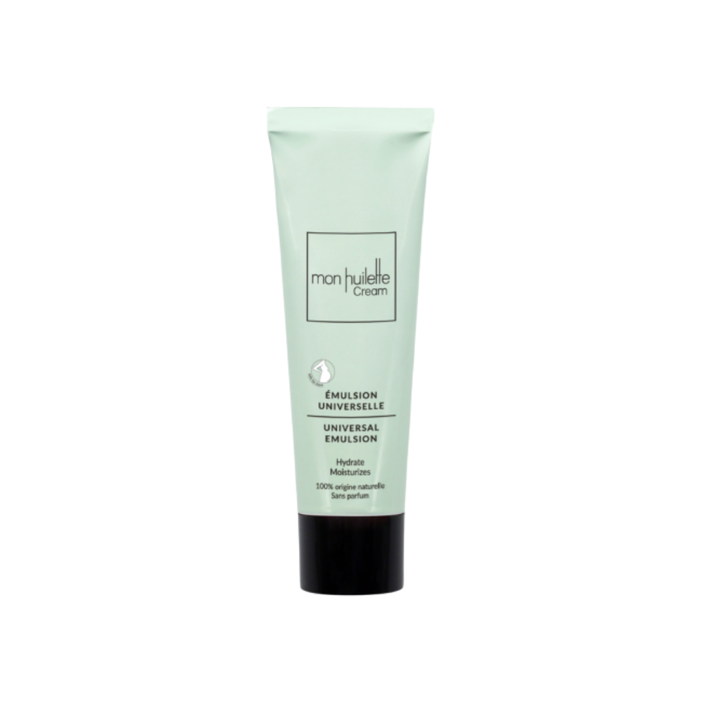 Émulsion Universelle CREAM Les Huilettes, crème visage hydratante et repulpante sans parfum sélectionnée par Inura.