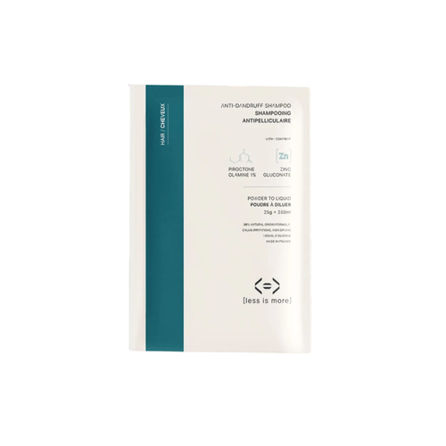 Shampooing antipelliculaire Less is More à la piroctone olamine 1% et au gluconate de zinc, sélectionné par Inura.