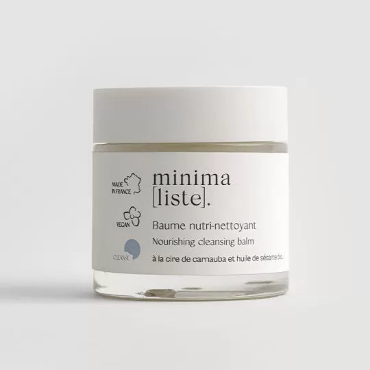 Baume nettoyant démaquillant Minimaliste, soin visage bio pour éliminer impuretés, sébum et maquillage.
