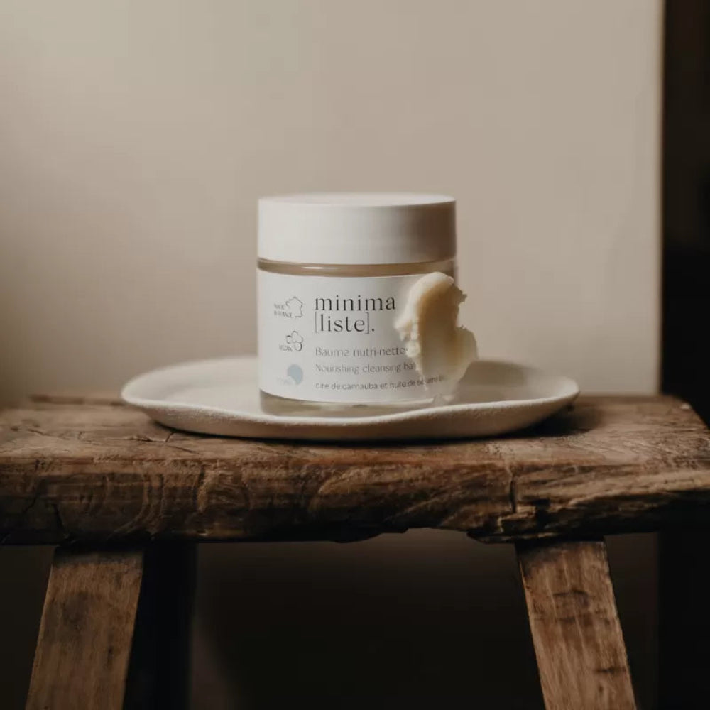 Baume Nutri-Nettoyant Minimaliste, nettoyant visage doux pour peaux sèches, sensibles ou déshydratées.