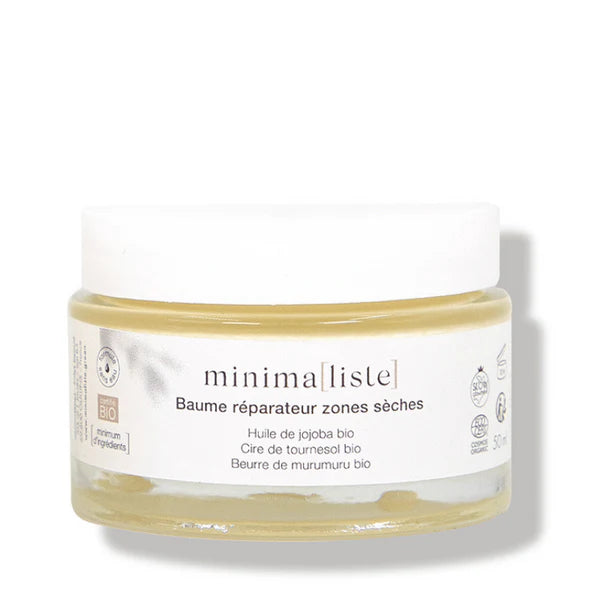 Baume Réparateur Zones Sèches Minimaliste, baume multi-usage visage, corps et cheveux pour peaux sèches sélectionné par Inura.