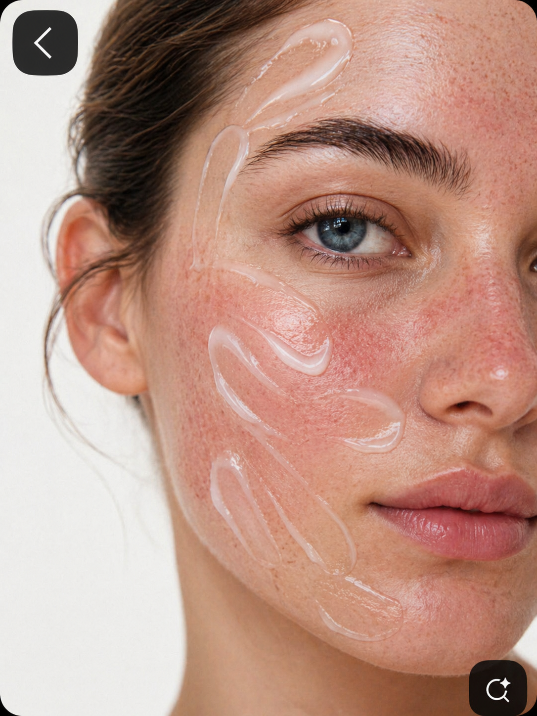 Gros plan d’un visage avec rougeurs légères, visuel d’article sur la peau sensible, réactive ou sujette aux inconforts.