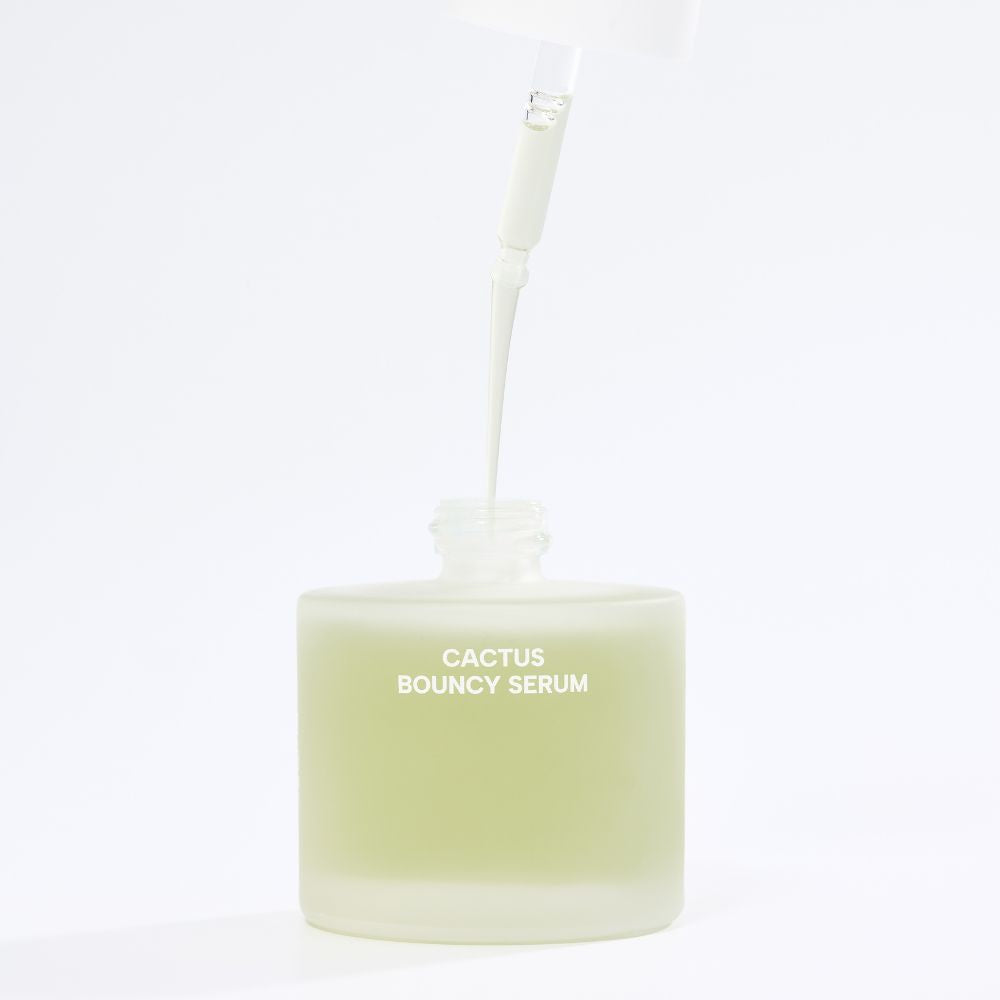 Pipette du Cactus Bouncy Serum Whamisa, sérum visage hydratant et repulpant au cactus.